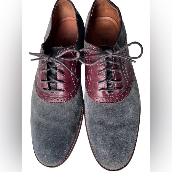 Johnson & Murphy Warner Saddle Dark Gray Suede/Mahogany Lace-up Oxford Nubuck 10 main image 9